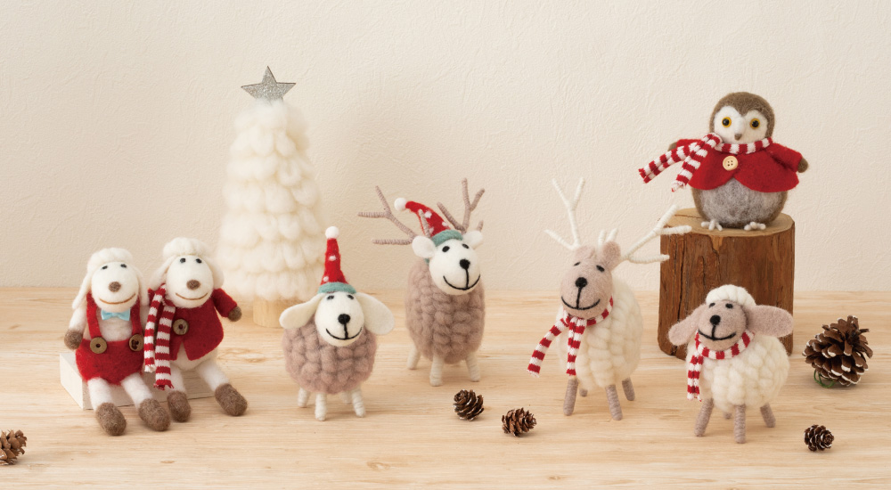 ハンドメイド♡ミニチュアXmas♡クリスマストナカイツリー♡モフモフ 