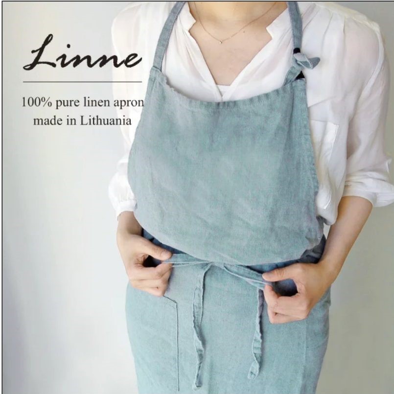 リトアニア製　Linne　リネン/麻　キッチンエプロン NV linne-slide-1.jpg