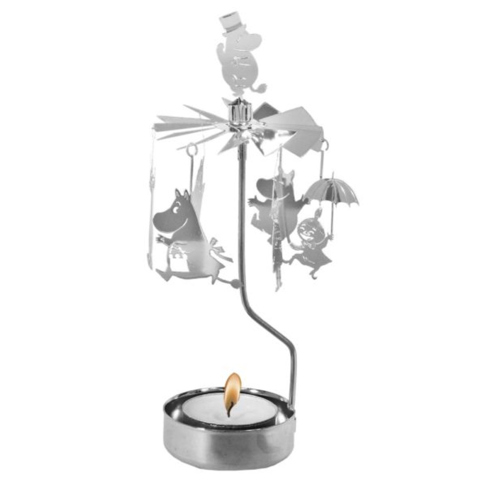 くるくる回るムーミンのキャンドルホルダー これならインテリア好きでも恥ずかしくない